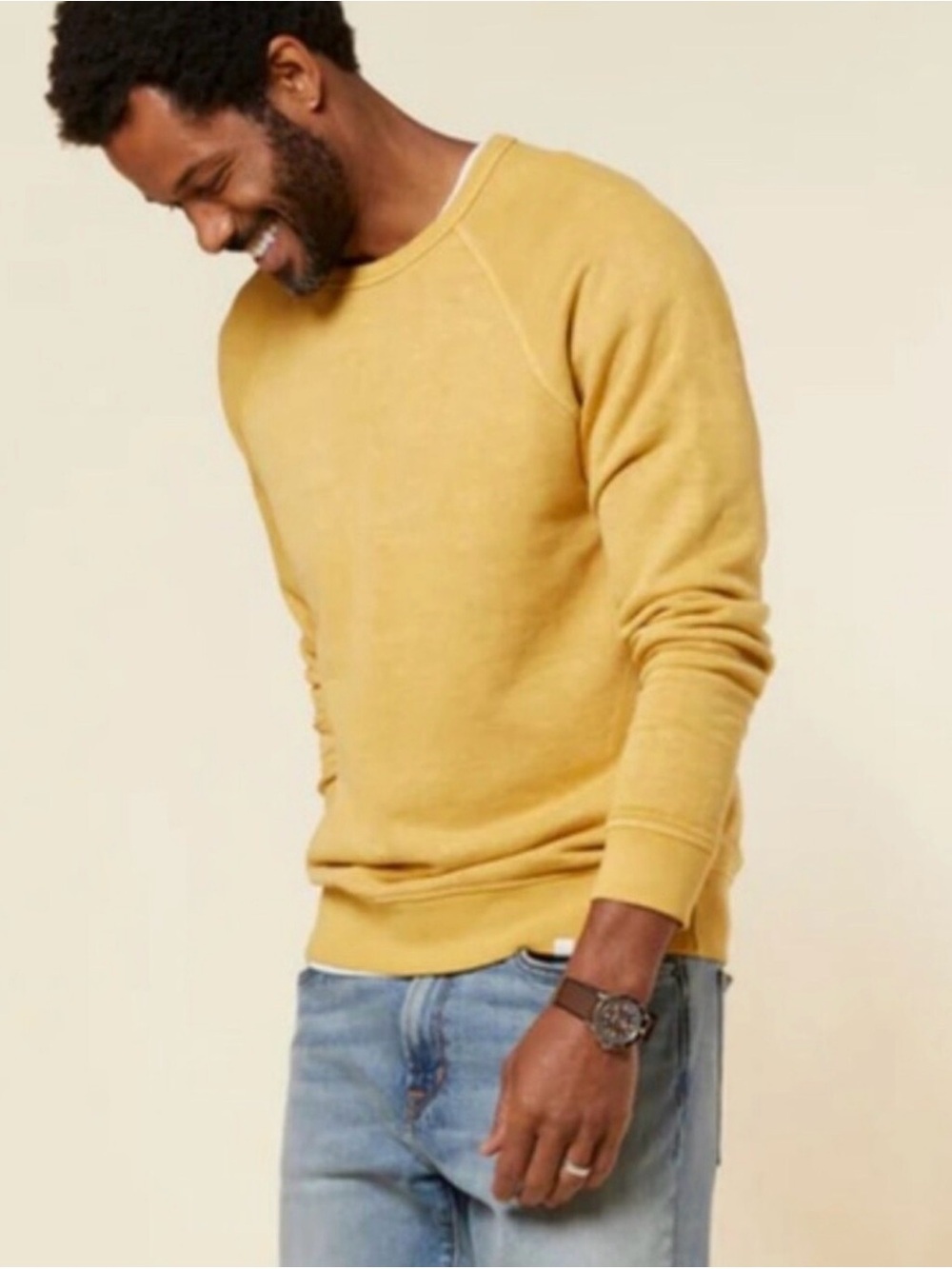 OUTERKNOWN Men's Yellow/ Mustard Hemp/Cotton Crewneck Sweater